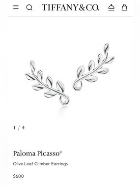 Tiffany & Co 925 Paloma Picasso Olive Leaf Earrings Retail at Tiffany & Co. $600